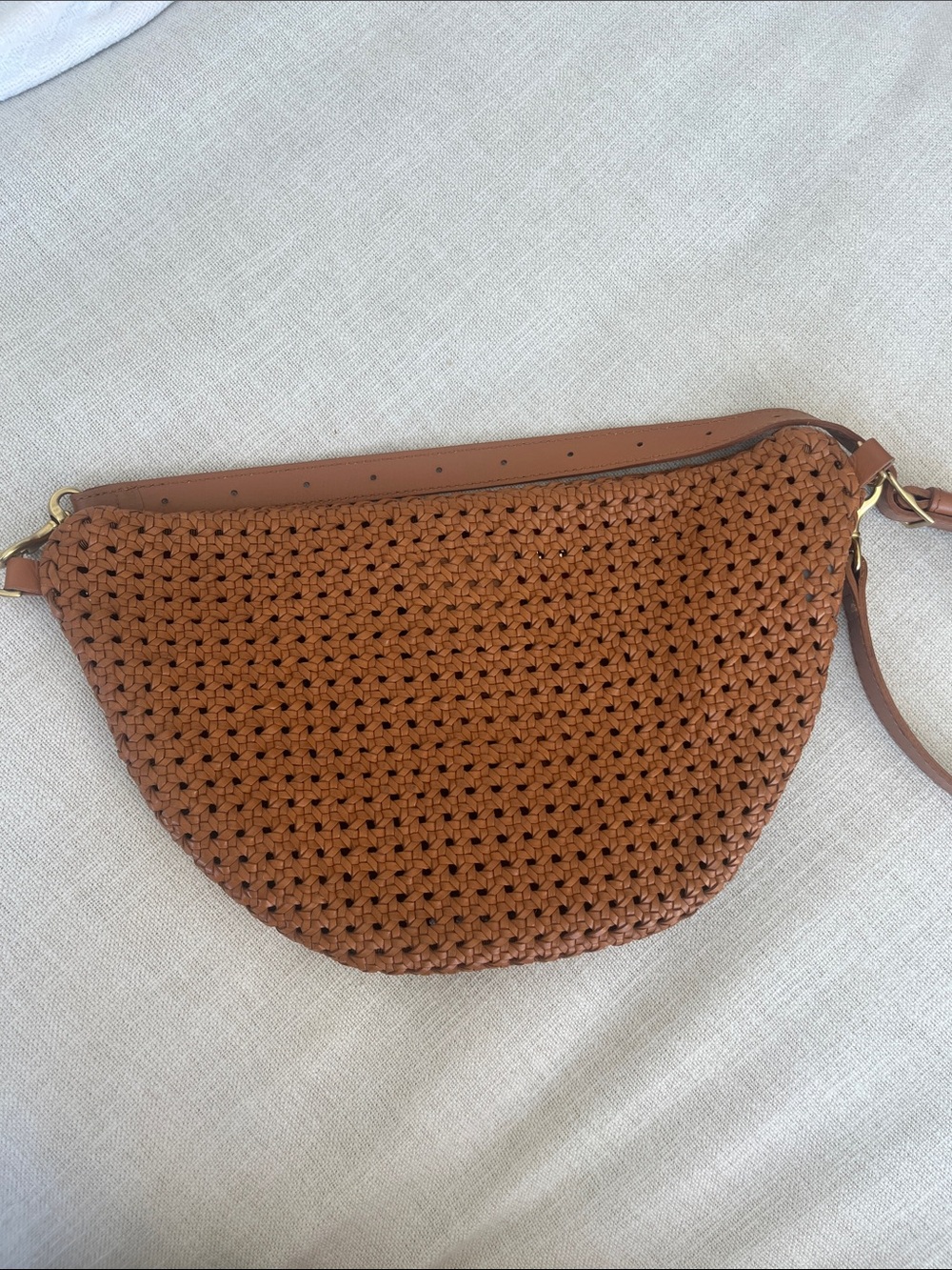 Clare V Grande Fanny Rattan Crossbody with Red Zip - Picture 8 of 15